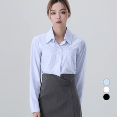 Awesomearound 女款短版前口袋長袖襯衫