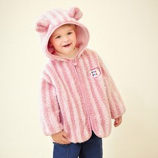 mollimelli 男童柔軟北極熊絨毛連帽外套