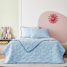 Modern House 豐基人造絲莫代爾鯨魚絎縫兩用被墊, 藍色