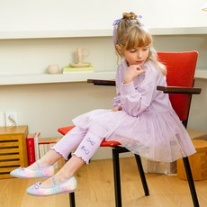 Lala Amang 女童款蝴蝶結羅紋滾邊內搭褲