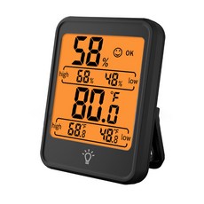 Rainbow Touch背光數位溫濕度計, B型黑色