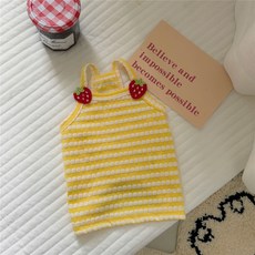 Yoreungae 寵物甜美草莓刺繡服飾, 1個, 1號 黃色