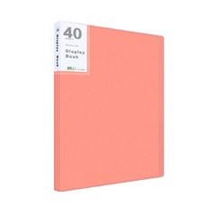 簡潔桌面 A4透明文件夾 40p, 1個, 紅色 40張