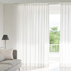 홈인홈 오염과 비침에 강한 도톰 나비주름 울쉬폰 커튼 2p