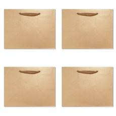 Hallmark 單色素面橫式提袋 4入, 金色