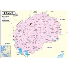 Map.Come 馬其頓地圖描邊塗層 110 x 78cm, 1個