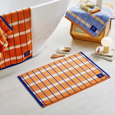 Modern House ETF 多功能格紋毛巾地墊, 橘色