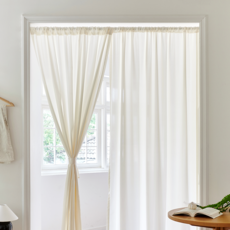 PRIELLE Bibi半超細纖維遮蔽簾, 素色奶油色
