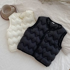 Uvely 兒童Yoonsla按扣絎縫棉質鋪棉背心 2件組