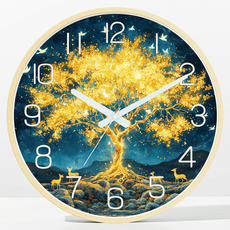 Marchenmond 靜音掛鐘 大型 40cm, 黃金發財樹 01