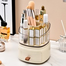 레드케비넷 회전식 다용도 화장품 브러쉬정리함 HR769, B타입크림, 1개