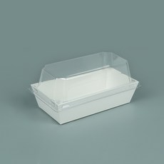 천운패키지 브런치직사각 용기 소 세트, 화이트, 50세트