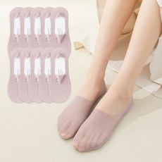 여성용 지앤와이 심리스 쿨 얇은 페이크삭스 덧신 10켤레