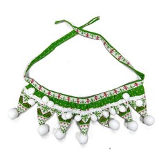 寵物聖誕套裝 頸圈, 1個, 綠頸圈毛球