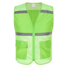網狀網紗登山釣魚現場志工工作服工作團體背心 12 綠色 反光, 1個