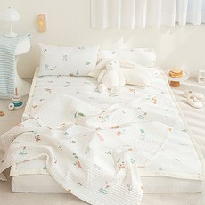 쉬즈홈 국내제조 유아용 인견 워싱 여름 이불겸패드, 요거트아이보리