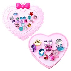 蝴蝶結愛心造型戒指 16入+閃亮造型戒指 10入