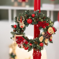 flowertree 聖誕花環手工熊屋花環, 紅色, 1個