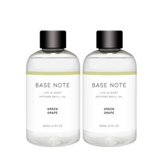 베이스노트 디퓨저 리필 오일, 청포도, 200ml, 2개
