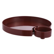 MUDAS 簡約素色圓形分格多用途室內裝飾托盤, 酒紅色