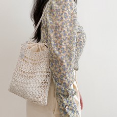 slow moments DIY 鉤針 Yunseul 網袋製作組合包, 1個, 白銀色