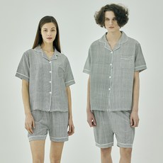 테라우드 깅엄체크 반팔 상하세트