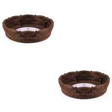 東格蘭朱莫 藤編風格花盆底盤 2入, 棕色