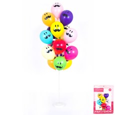 PARTYSHOW 氣球支架裝飾 160cm 19件 + 鬍子印刷氣球 20件 套組, 1套, 隨機出貨(氣球)