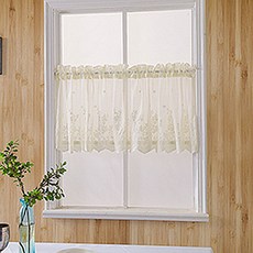 蕾絲多用途內層半門簾, 米色
