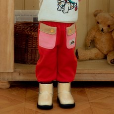 First Blue 兒童口袋拼色束口褲