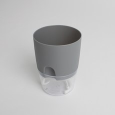 도매토피아 워터뷰 원형 자동급수 화분, 그레이, 1개