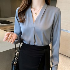 lemon soul 大尺碼V領雪紡襯衫