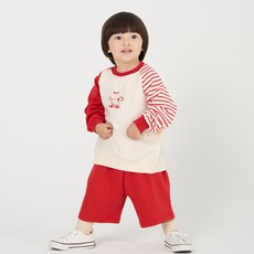 KIDSCOMO 童款狗狗刺繡大學T+5分褲套裝