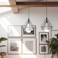 에리카 다이아 펜던트 식탁등 2등용 DD-A-300, 블랙