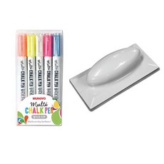 MUNGYO 多功能粉筆 5色 2入 + 多功能板擦, 混合色, 1套