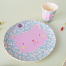 rice 餐具組, Mommy Bear款, 餐盤(20cm)+杯子(S號)