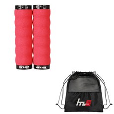 GUB Naya Style 自行車車把把手 2p + 專用袋套組 CYYP-58-1PU, 紅色（握把）, 1套