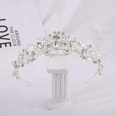 LUNA GLAM 自助婚禮美人魚葉片皇冠 H015, 銀色, 1個