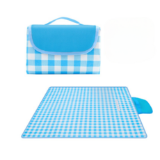 MUZEN 戶外野餐格紋地墊, 藍色