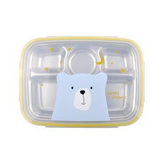 드림베어 스텐 깊은형 식판도시락, 혼합색상, 단품, 1개