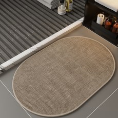 lovinglab O'tline 浴室強力吸水橢圓基本款地墊, 棕色