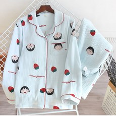 棉質皺褶薄水洗紗孕婦上下衣