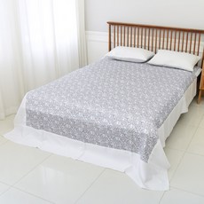 印花人造絲夏季薄被, C型 - 灰色