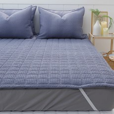 MY SENSE 夏季固定鬆緊帶床墊, 麻藍色