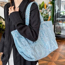 ViVEMO 亮片字母寬版環保單肩包 10262