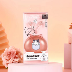 파이니스트랩 주머니 속 냥이 케이스 이어폰 3.5mm, 핑크