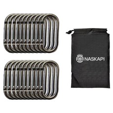 NASKAPI 鋁合金登山扣, 20個, 深灰色