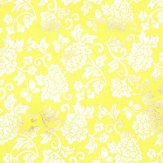 玫瑰雙面緞金箔閨房韓服布料, 46 黃色