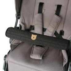 맘스포유 M4U 패브릭 100수 누빔 자수 유모차 안전바 커버, 블랙 곰이, 1개