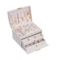 Bus Market 3層抽屜型飾品鎖箱 白色, 1個